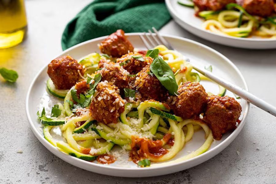 Try these Turkey Meatballs with Zucchini Noodles! A low-carb, protein-packed dinner ready in under 40 minutes—perfect for a healthy meal.